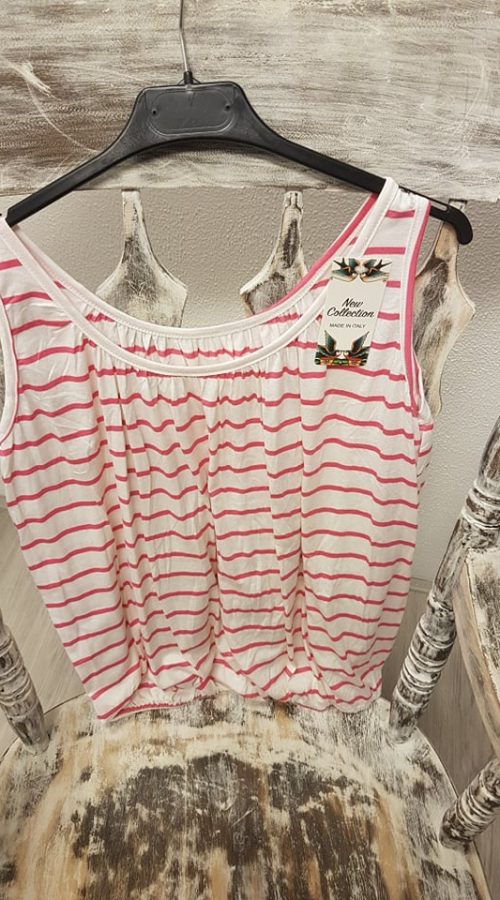 Ballon hemd streep fel roze code 364