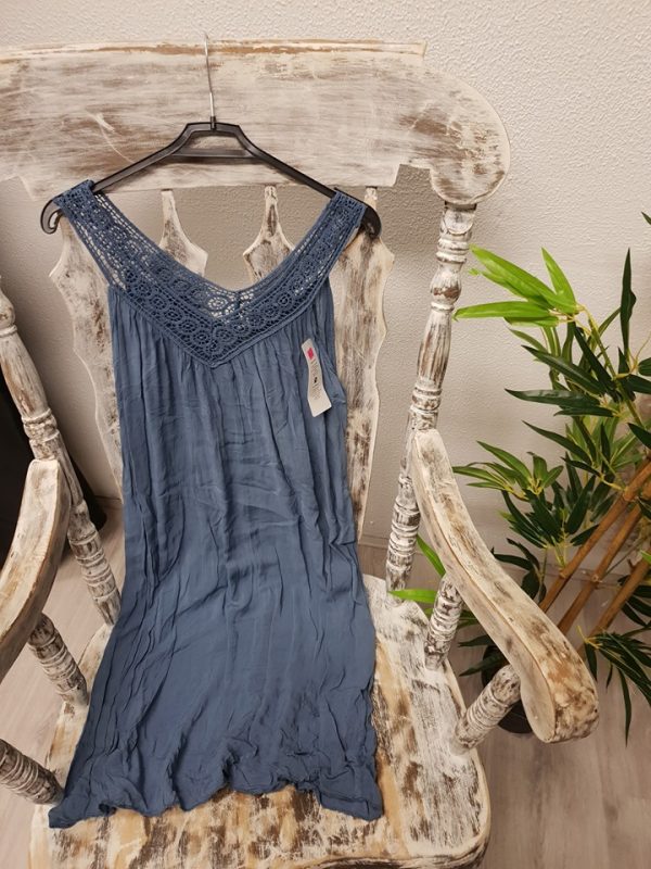 V hals jurk Tuniek jeansblauw code 465