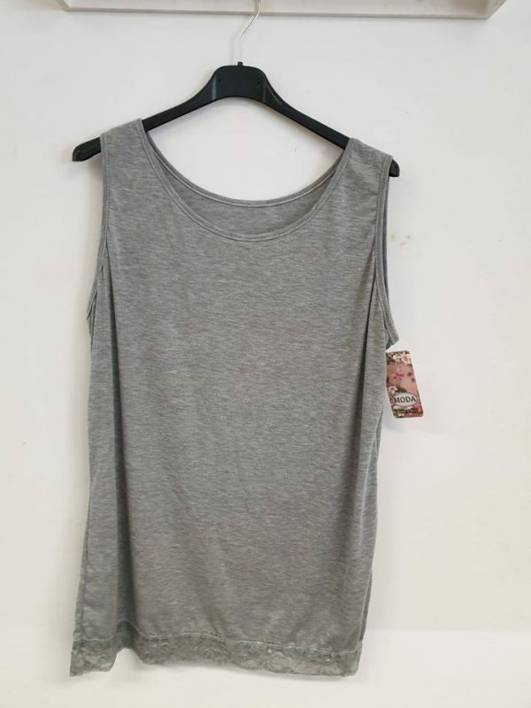 Hemdje grijs kort kantje code 1154