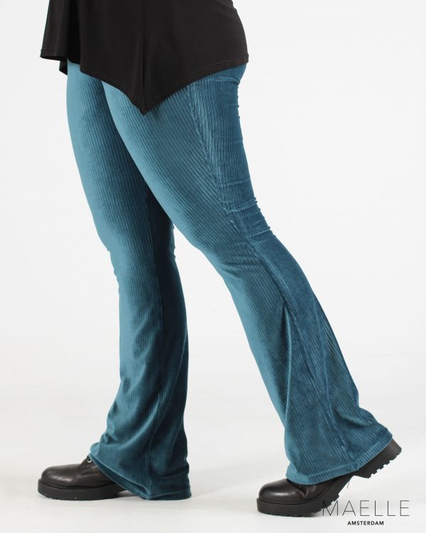Meala (soort magna) curdoroy flared trouser 048 petrol ME-TR-1006