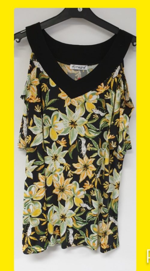 Magna t shirt open schouder b-2208 lelie geel