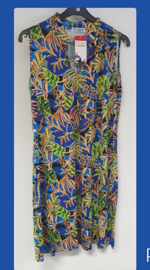 Magna jurk c 2124 blauwe palm
