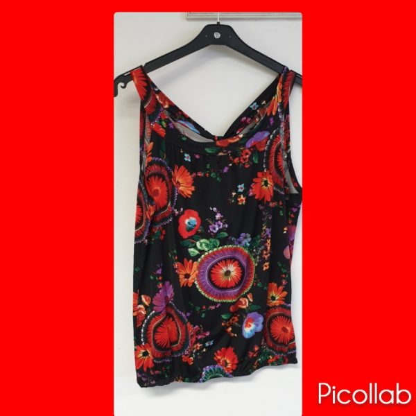 Magna haltertop a 8006  panter bloem rood