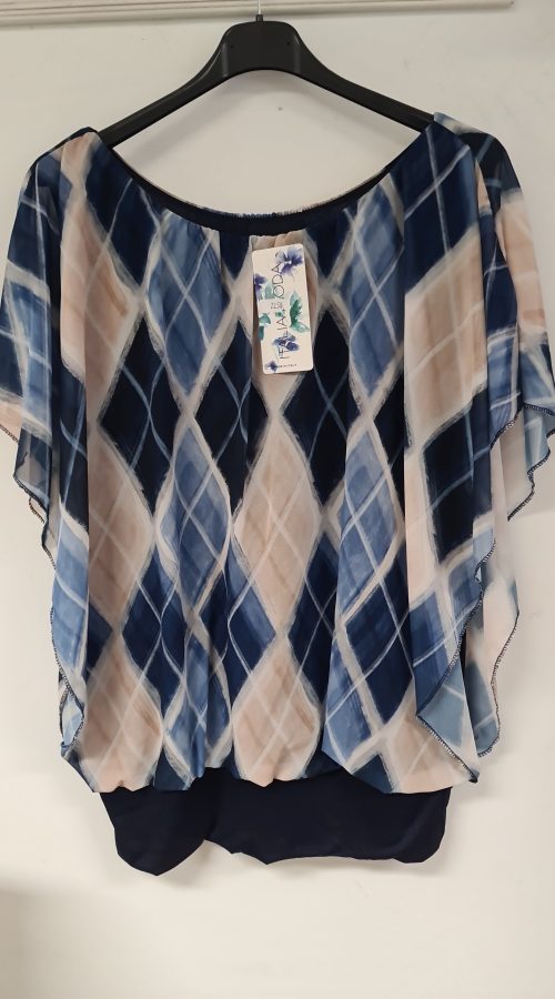 Waterval donkerblauw beige